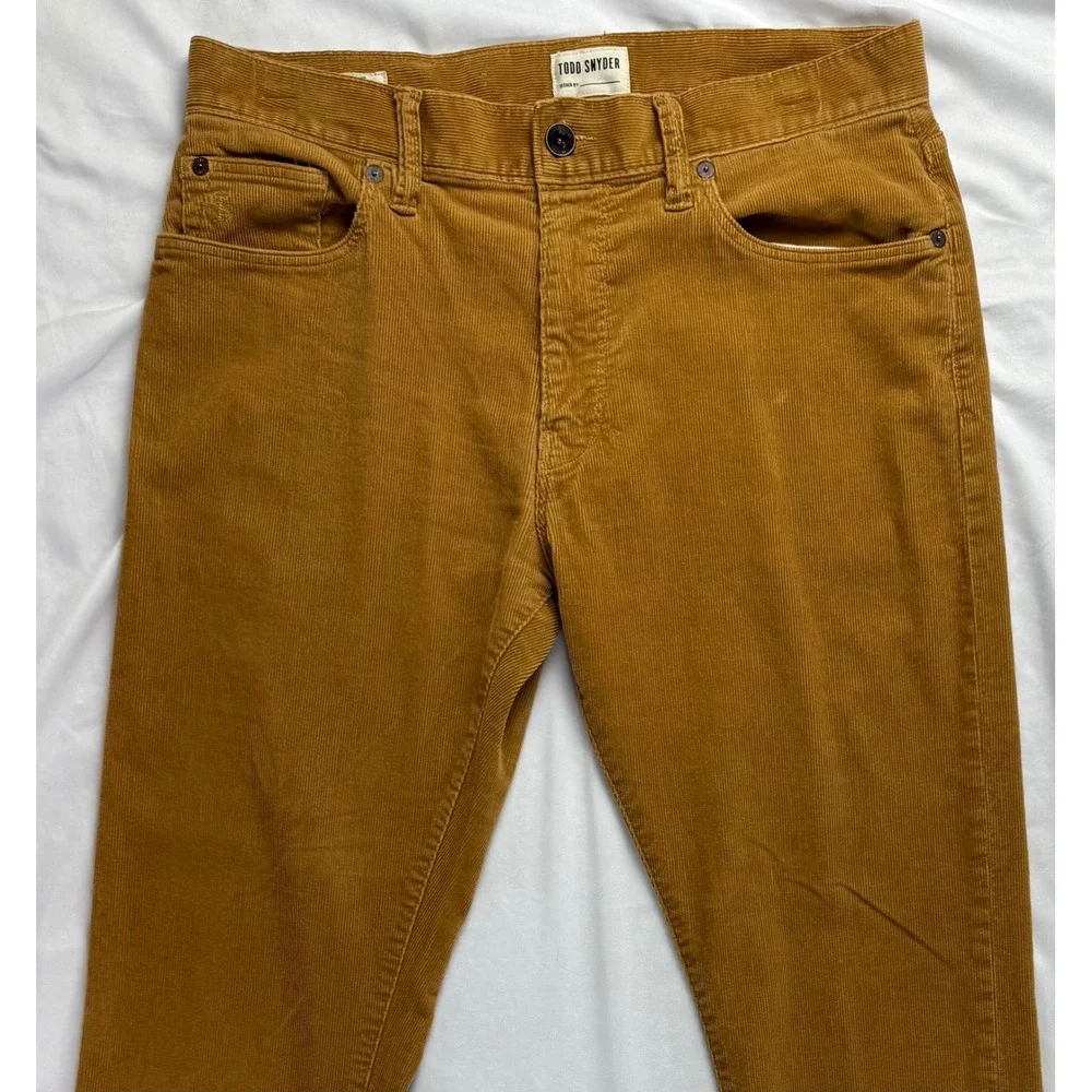 Todd Snyder Mens Slim Fit Corduroy Pants Tobacco Brown 30x32